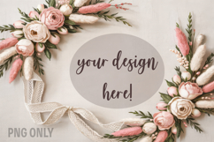 Floral Wreath, Pink Flowers, Blush Pink Product Image 1