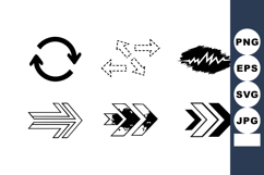 Collection of black arrow icons with different styles in vec Product Image 1