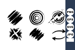 Grunge style black brush strokes and circular arrow vector s Product Image 1
