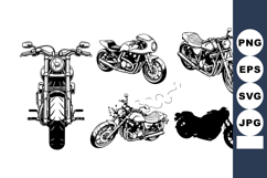 Motorcycle vector illustrations showing various motorcycle s Product Image 1