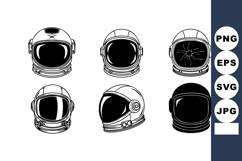 Space helmet icons set with various designs and reflections Product Image 1