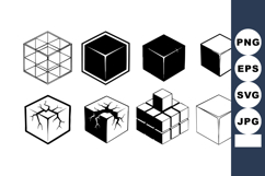 Cube icons set with different styles and effects vector illu Product Image 1
