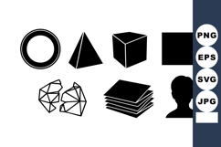 Geometric shapes and human silhouette icons vector set with Product Image 1