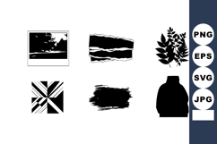 Abstract black and white brush stroke vector set with geomet Product Image 1