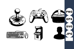 Classic and modern gaming controllers keyboard arcade machin Product Image 1