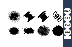 Abstract black ink splatters and scribbles vector collection Product Image 1