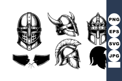 Medieval helmets collection with knight and viking styles ve Product Image 1