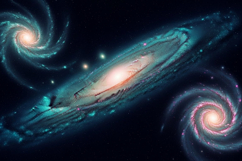 Galaxy collision space illustration Product Image 1