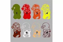 Layered Gnome with Pencil Mandala SVG, Autumn Girl Gnome Product Image 4