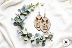 Little Reindeer Christmas Earrings Laser Cut SVG Product Image 2