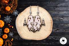 Spooky Season Halloween Earrings | Ghost Earrings SVG Product Image 2