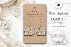 Elephant Earrings Laser Cut SVG | Boho Jewelry Product Image 1