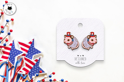 Cute Possum Earrings SVG | Patriotic Laser Cut Studs Product Image 2