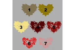 Layered heart of roses for valentine's day svg for cricut Product Image 2