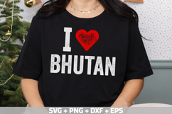 Bhutan PNG, I love Bhutan PNG for print-on-demand Product Image 1