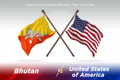 Bhutan versus United States of America Two Flags Product Image 1