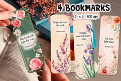 Bible Verse Bookmark Bundle | Printable Christian Floral PNG Product Image 6