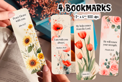 Bible Verse Bookmark Bundle | Printable Christian Floral PNG Product Image 7