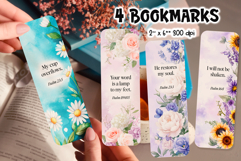 Bible Verse Bookmark Bundle | Printable Christian Floral PNG Product Image 8