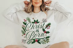 Christ is Born PNG, Classic Christmas Sublimation Design Product Image 2