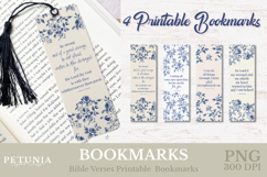 Printable Chinoiserie Bible Verses Bookmark designs being used as trendy chinoiserie bookmark print