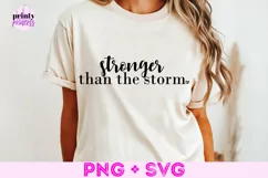 Stronger Than the Storm Svg, Inspirational Quote SVG Product Image 3
