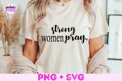 Strong Women Pray Svg, Bible Quote SVG Product Image 4