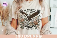 Bible Verse png file, Vintage Eagle Sublimation PNG Product Image 2