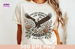 Bible Verse png file, Vintage Eagle Sublimation PNG Product Image 1