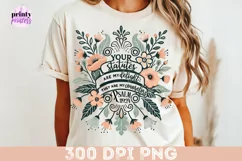Psalm 119 png file, Floral Christian Sublimation PNG Product Image 4