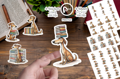Bibliophile Dog Book Stack Sticker Product Image 1