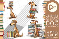 Bibliophile Dog Book Stack Sublimation Product Image 1