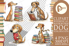 Bibliophile Dog Book Stack Sublimation Product Image 1