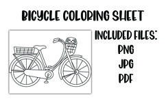 Bicycle with Dog Coloring Sheet Product Image 1