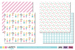 floral and gingham spring paper set