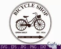 Vintage Farmhouse Home Round Sign Svg | Bicycle Shop Product Image 2
