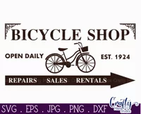 Vintage Farmhouse Home Sign | Bicycle Shop Wall Art Svg Product Image 2
