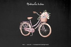 Watercolor bicycle with flowers clipart. Vintage floral bike Product Image 10