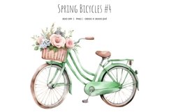 Watercolor bicycle with flowers clipart. Vintage floral bike Product Image 5
