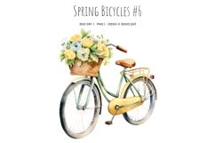 Watercolor bicycle with flowers clipart. Vintage floral bike Product Image 7