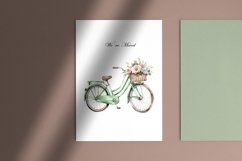 Watercolor bicycle with flowers clipart. Vintage floral bike Product Image 8