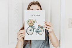 Watercolor bicycle with flowers clipart. Vintage floral bike Product Image 9