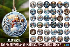 Big 3D Snowman Christmas Ornaments Bundle, Snowman Christmas Product Image 1