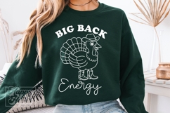 Big Back Energy SVG PNG Funny Thanksgiving Cowboy Turkey Product Image 2