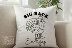 Big Back Energy SVG PNG Funny Thanksgiving Cowboy Turkey Product Image 3