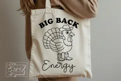 Big Back Energy SVG PNG Funny Thanksgiving Cowboy Turkey Product Image 5