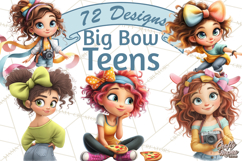 Oversized Bow Teen Girl PNG Clipart Fashion Illustration Product Image 1