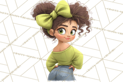 Oversized Bow Teen Girl PNG Clipart Fashion Illustration Product Image 3