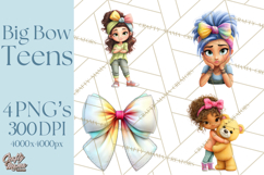 Oversized Bow Teen Girl PNG Clipart Fashion Illustration Product Image 1