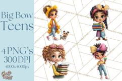 Oversized Bow Teen Girl PNG Clipart Fashion Illustration Product Image 1